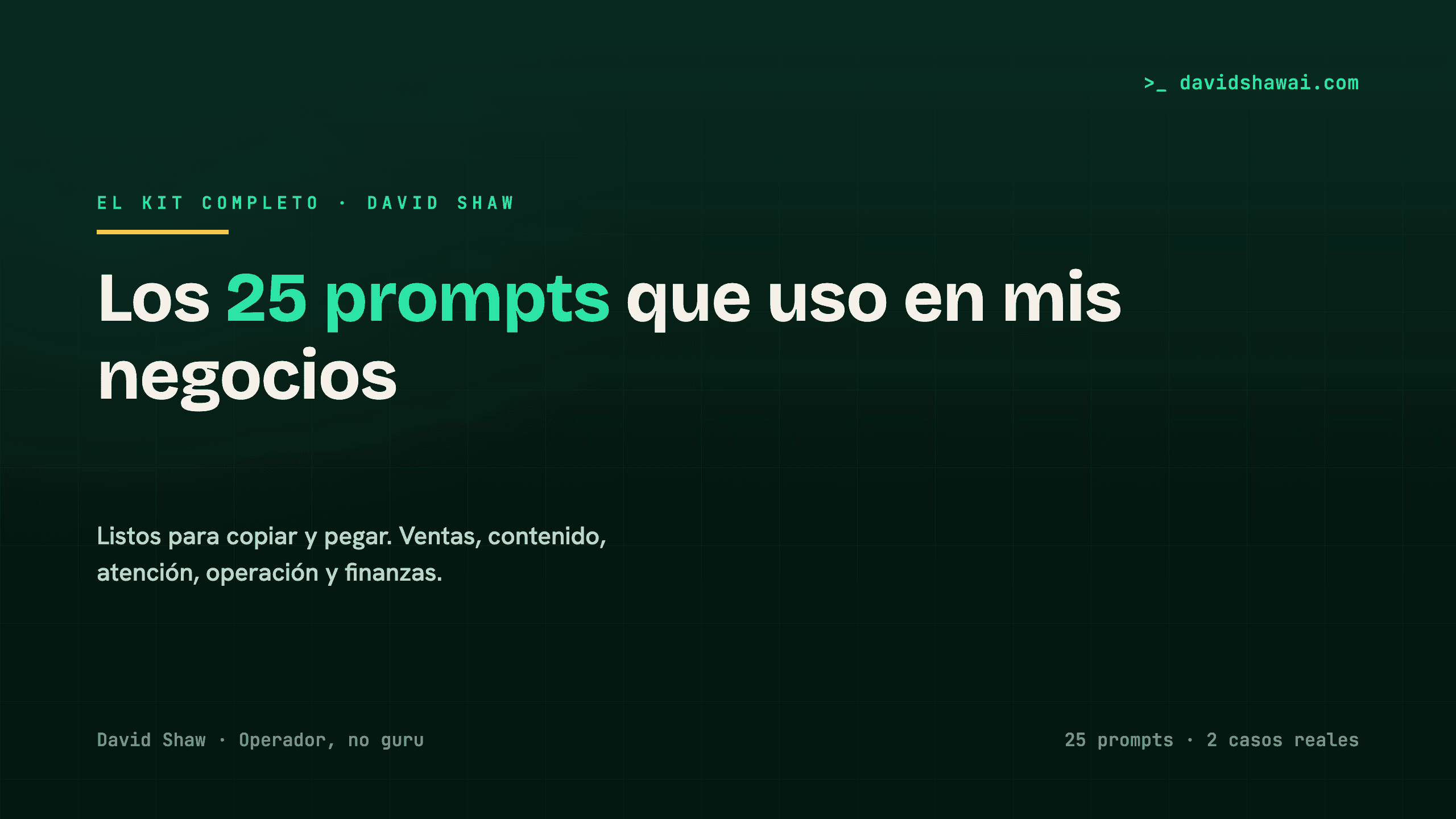 Portada del kit: Los 25 prompts que uso en mis negocios